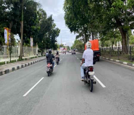 Arus lalu lintas di Kota Pekanbaru lengang di momen Pilkada 2024 (foto/Yuni)